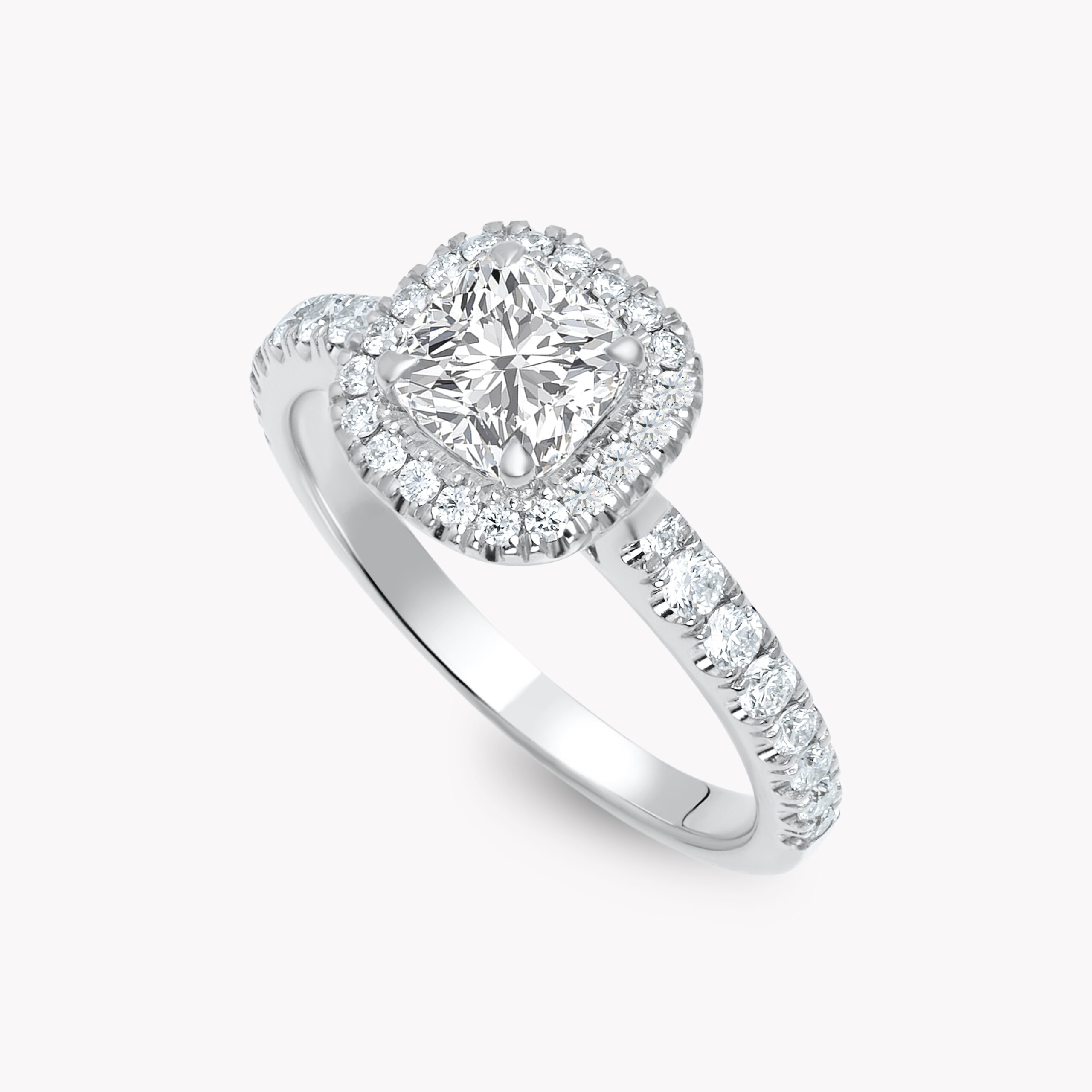 Cushion – Cut  Diamond Halo Ring – 1.02ct