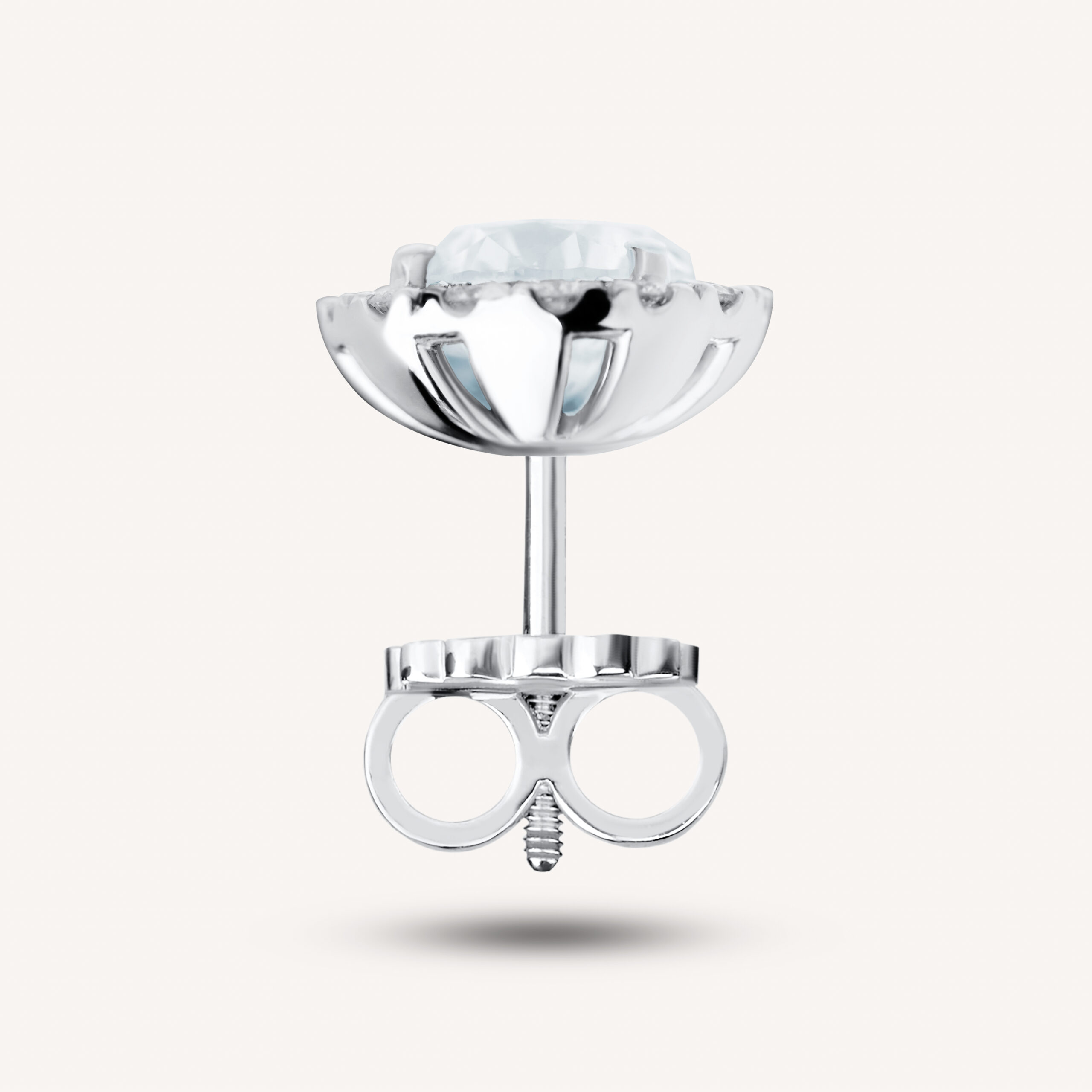 Halo Round Diamond stud earrings 1.00ct each