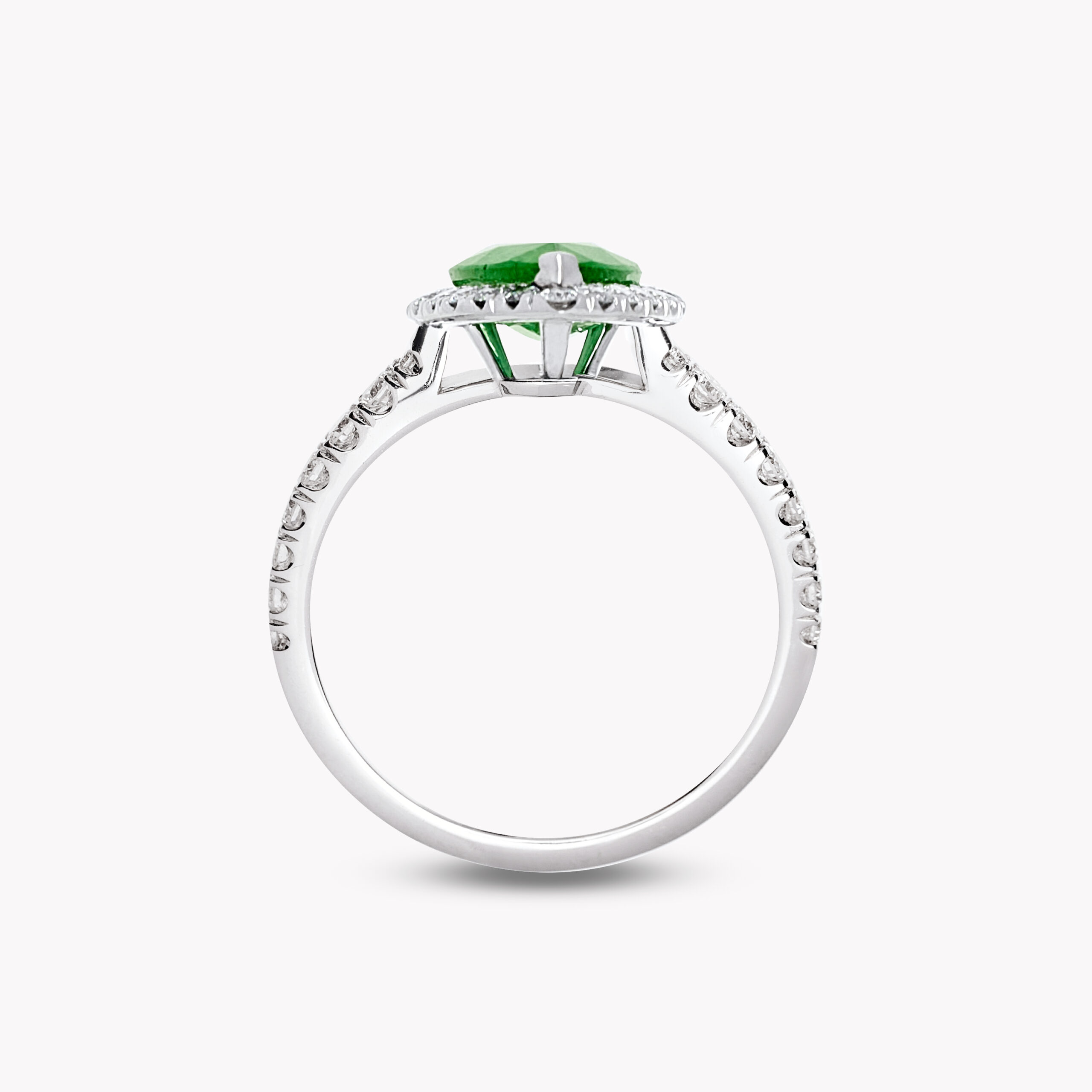 Halo Pear-Cut Emerald Ring 1.81ct