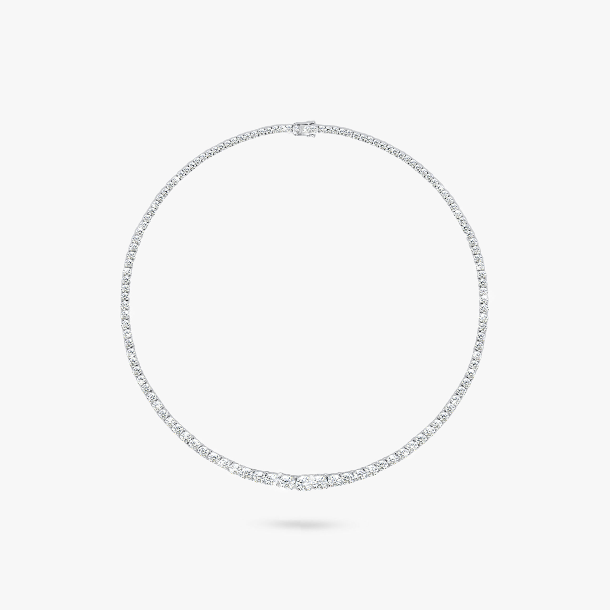 Graduated Round-Cut Diamond Tennis Necklace 20.23ct
