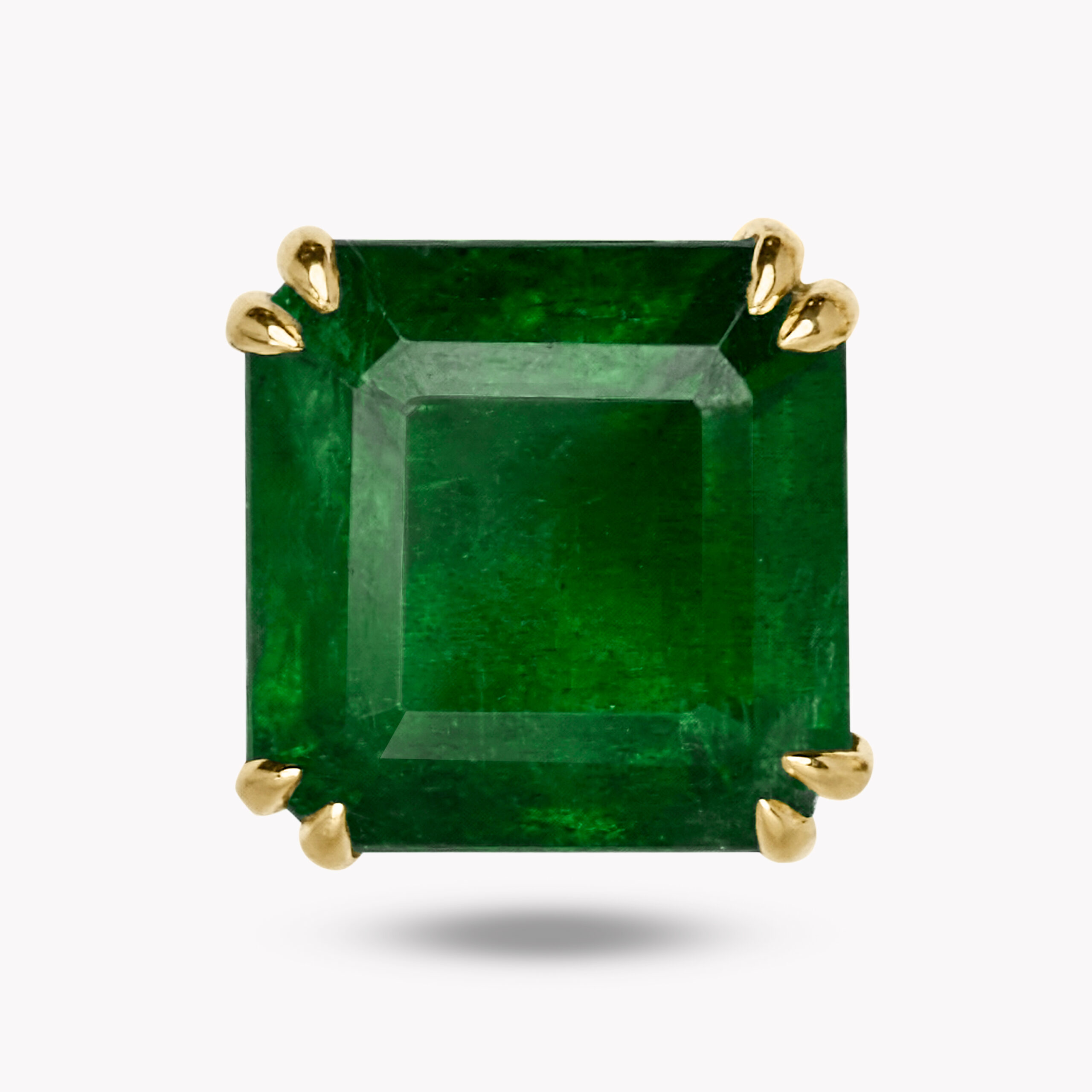Earrings with Square-Cut Emeralds 2.46ct+2.30ct 