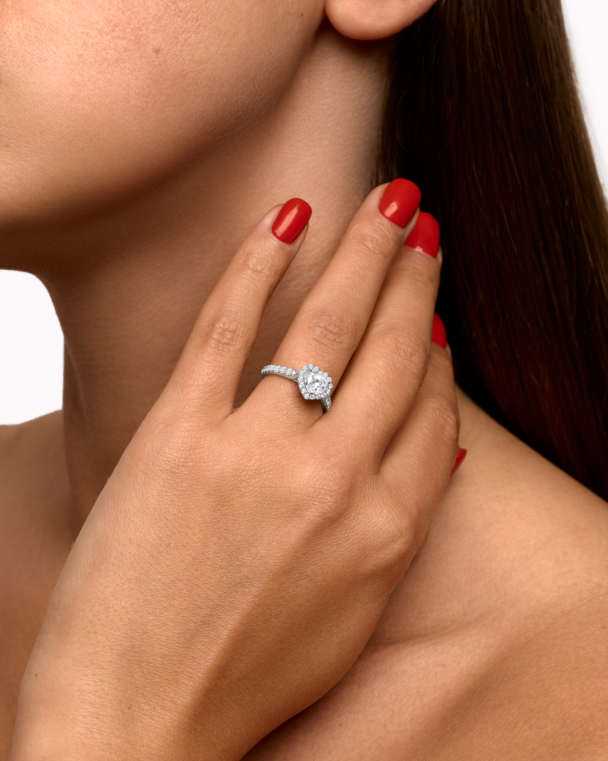 Heart – Cut Diamond Halo Ring 1.03ct