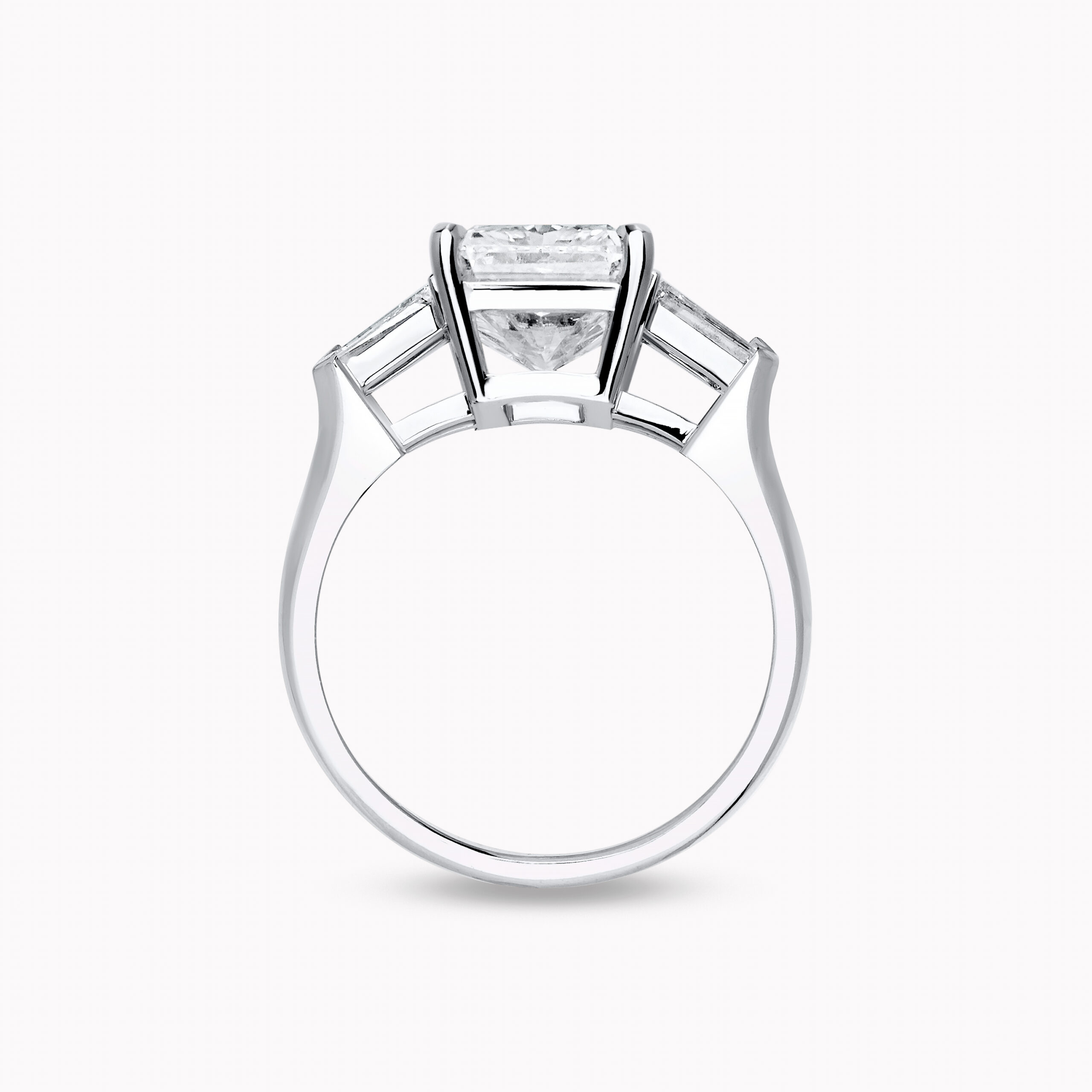 Radiant — Cut Diamond  Ring with Tapered Baguette Side Diamonds