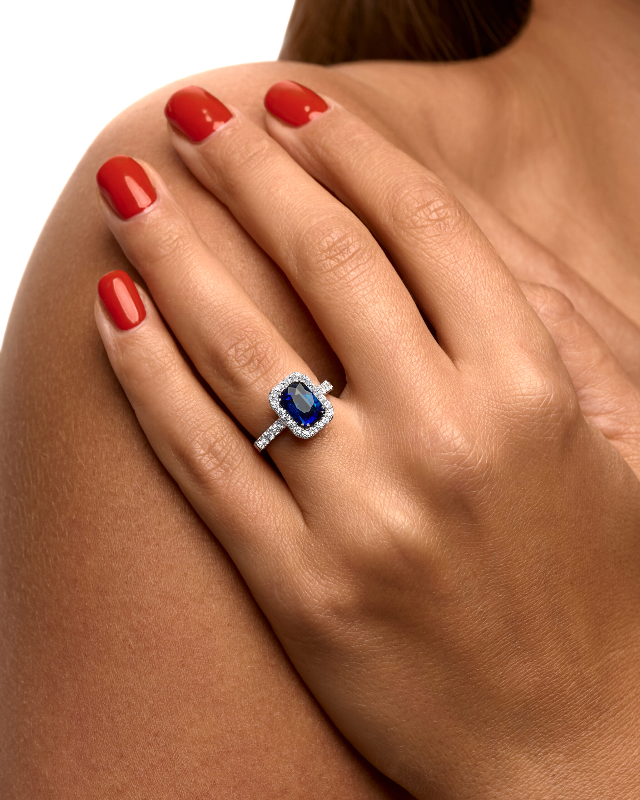 Halo Blue Cushion-Cut Sapphire Ring –  2.10ct