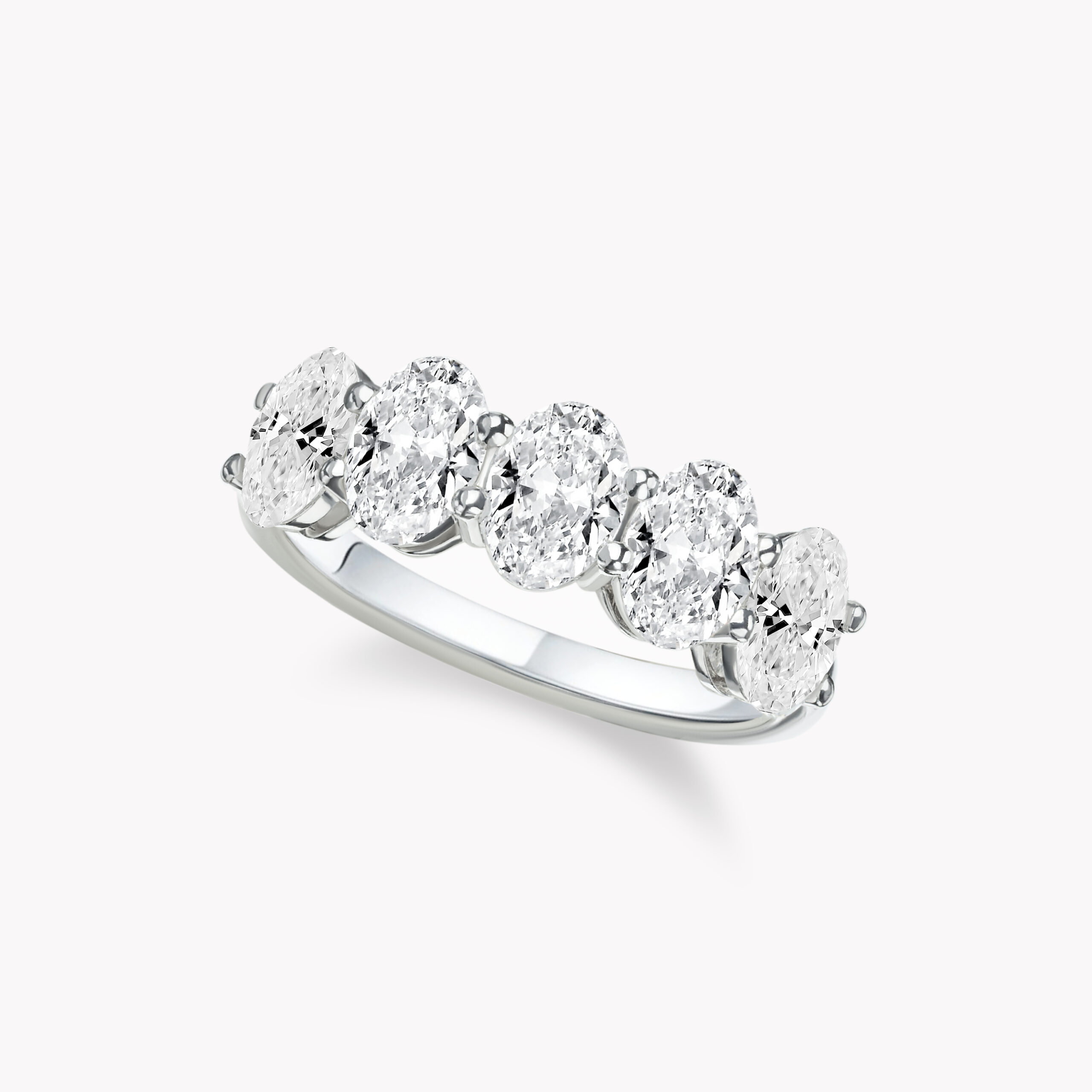 Half Eternity Ring with Oval-Cut Diamonds 0.50ct each