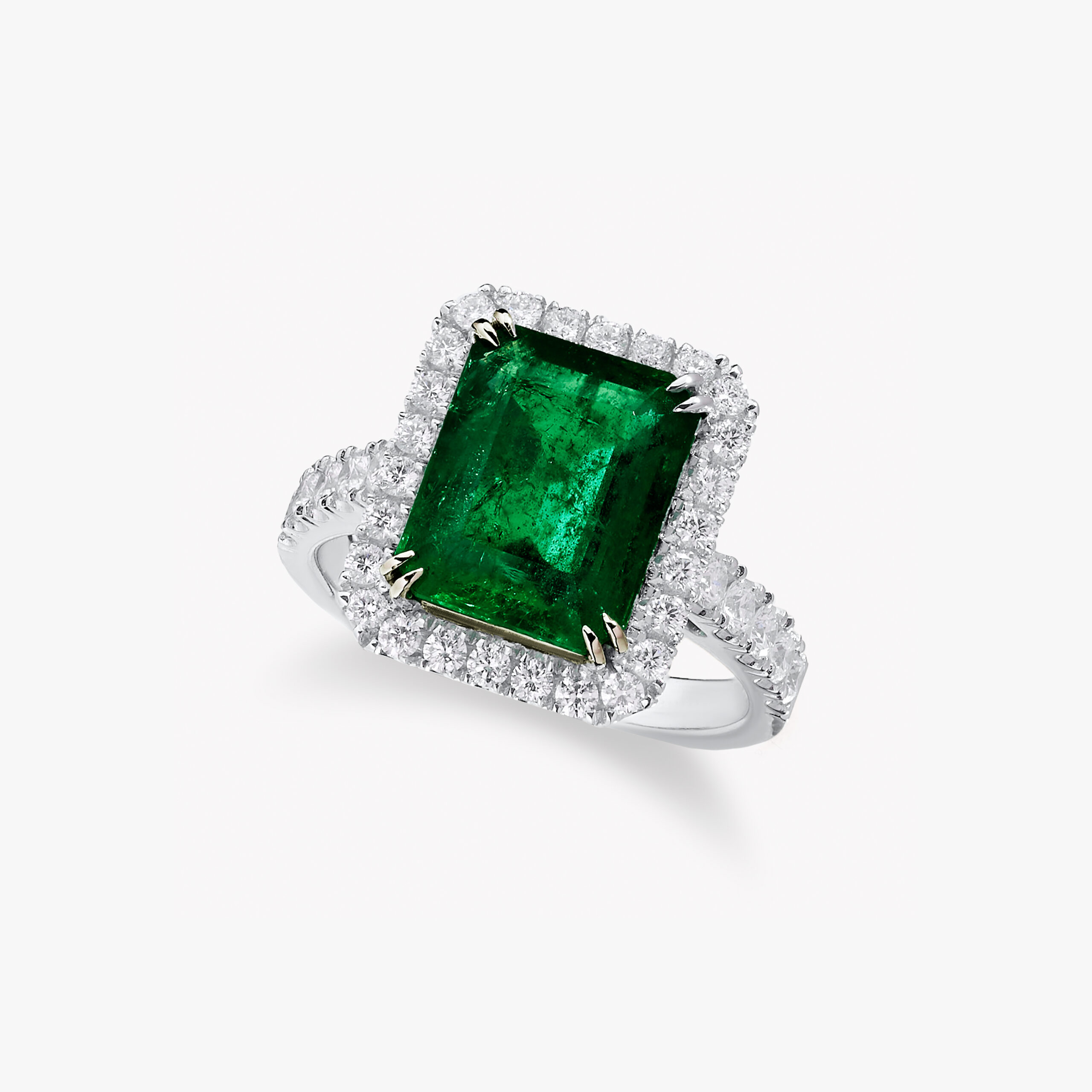 Halo  Emerald Ring 3.22ct