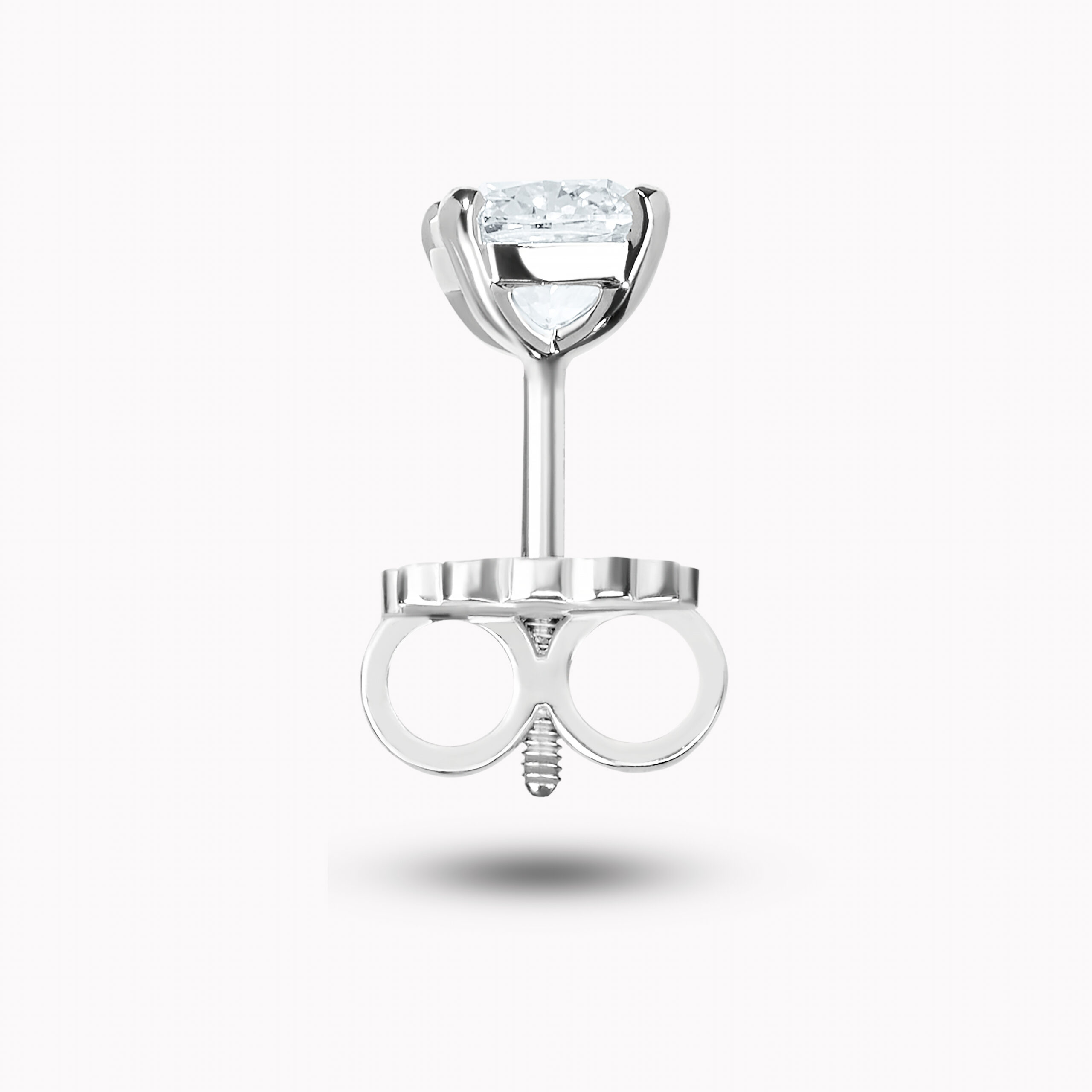 Cushion-Cut Diamond Stud Earring 1.00ct+1.00ct