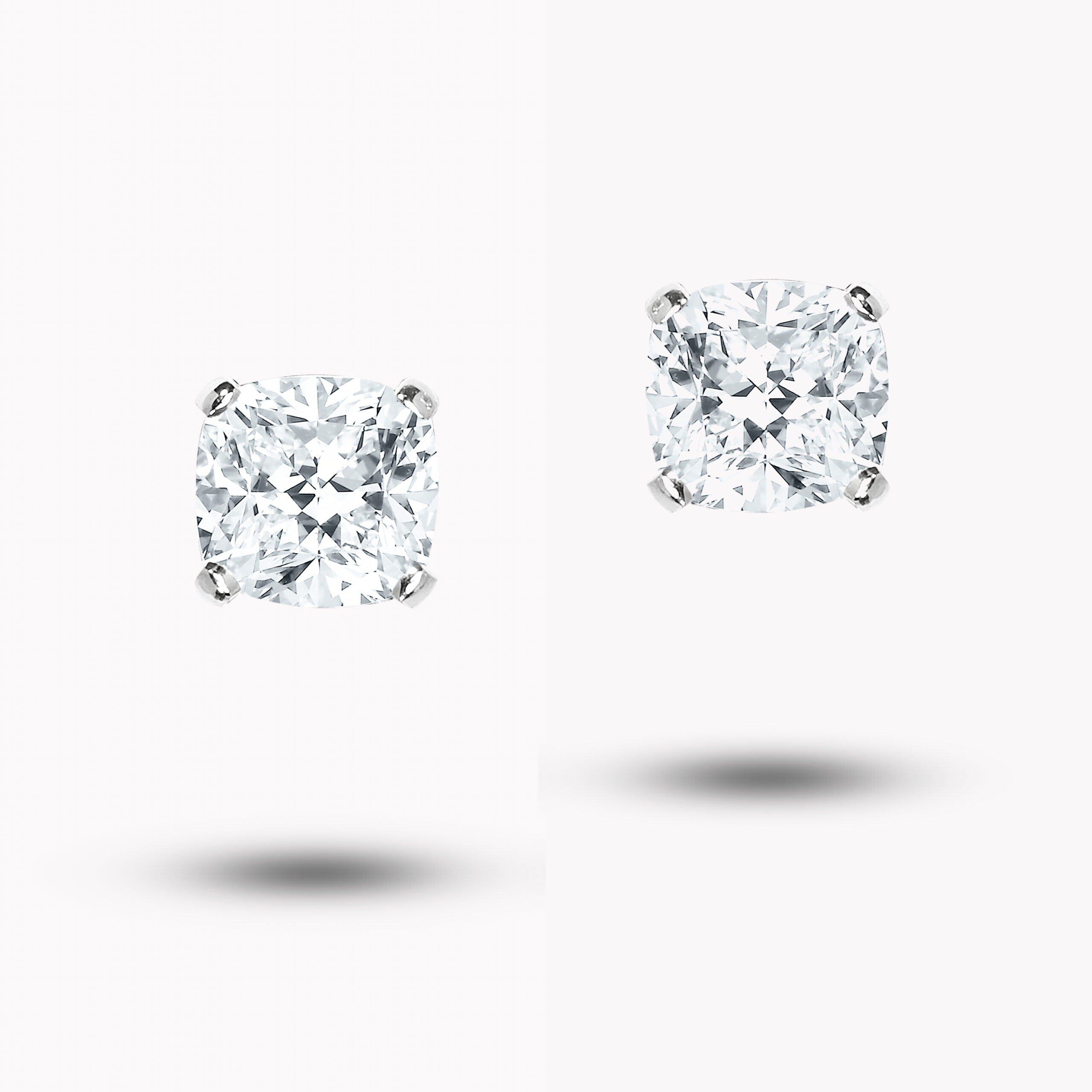Cushion-Cut Diamond Stud Earring 1.00ct+1.00ct