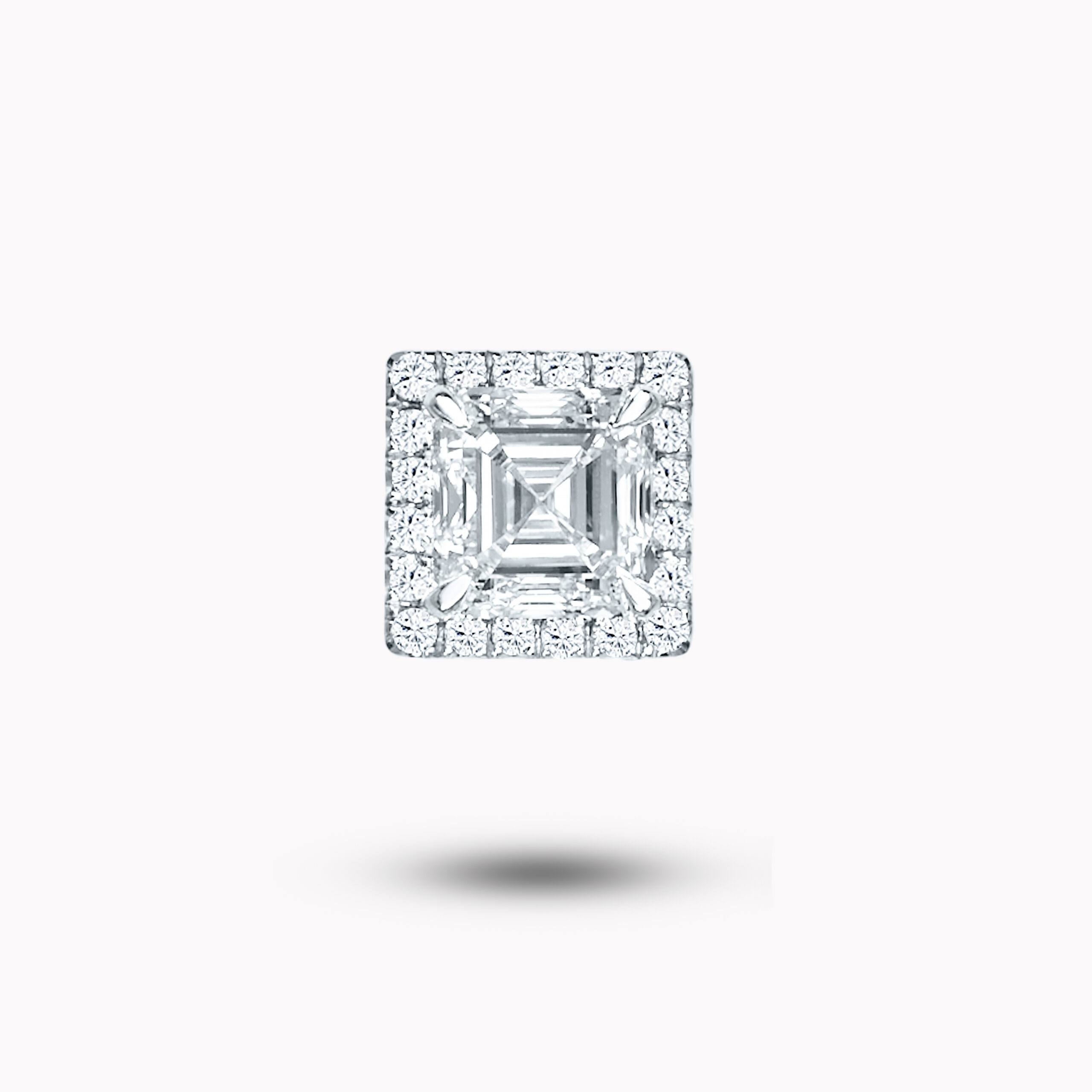 Halo Asscher-Cut Diamond stud earrings 1.00ct each