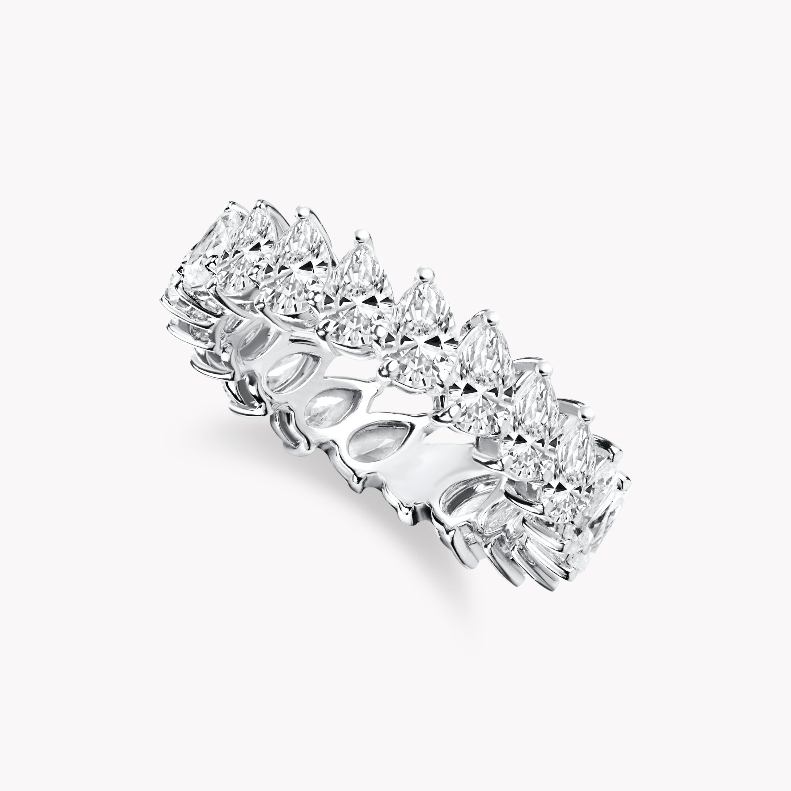 Pear-Cut Diamond Eternity Ring 3.70ct Color — D/E Clarity –VS HRD Certificate