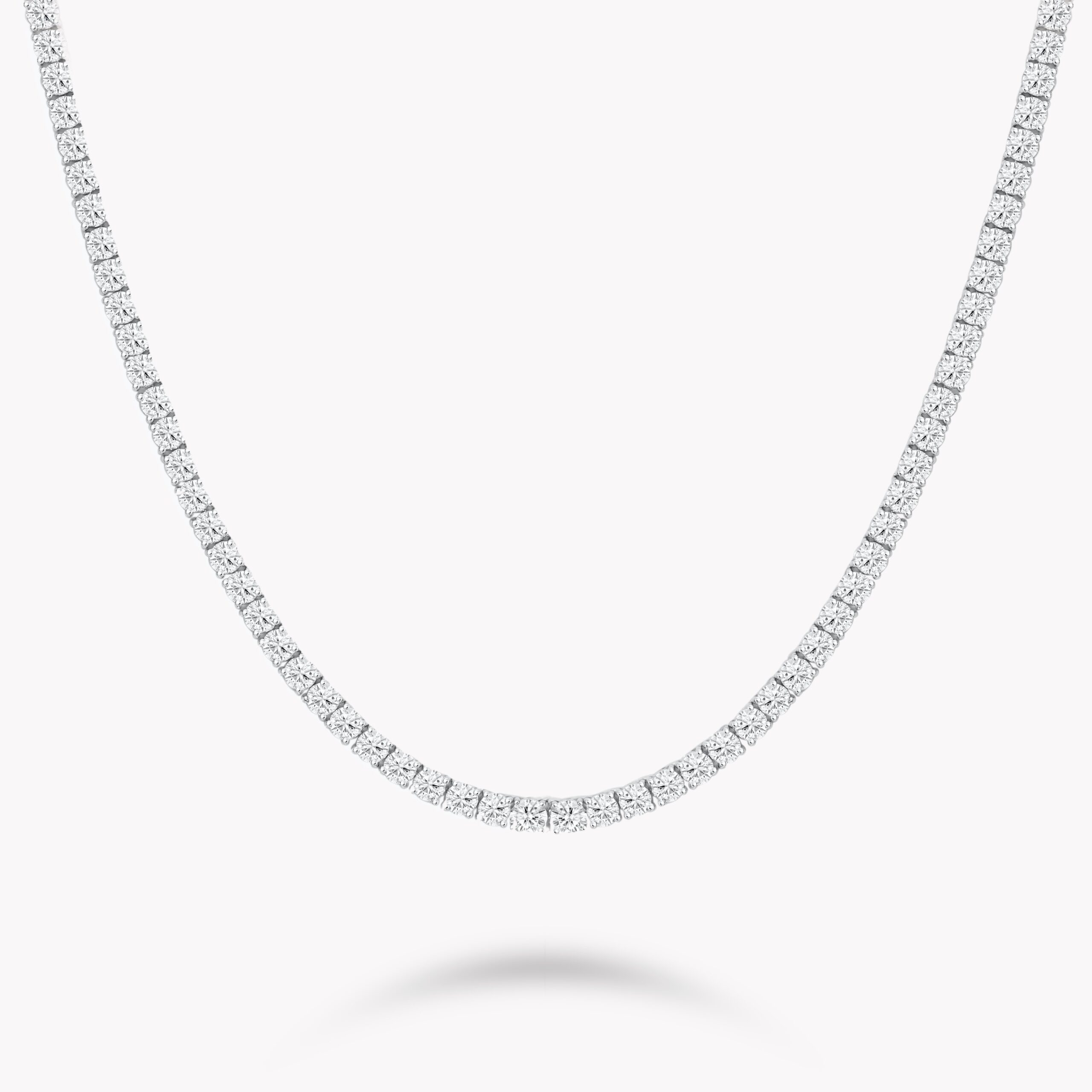 Round-Cut Diamond Tennis Necklace 15.16ct